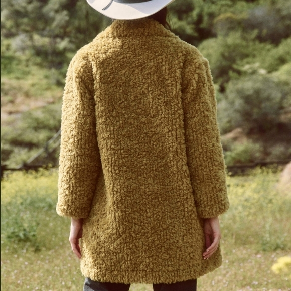 New The Great. Vintage Plush Coat - Harvest Gold NWOT Size 3 / Large - Picture 9 of 14